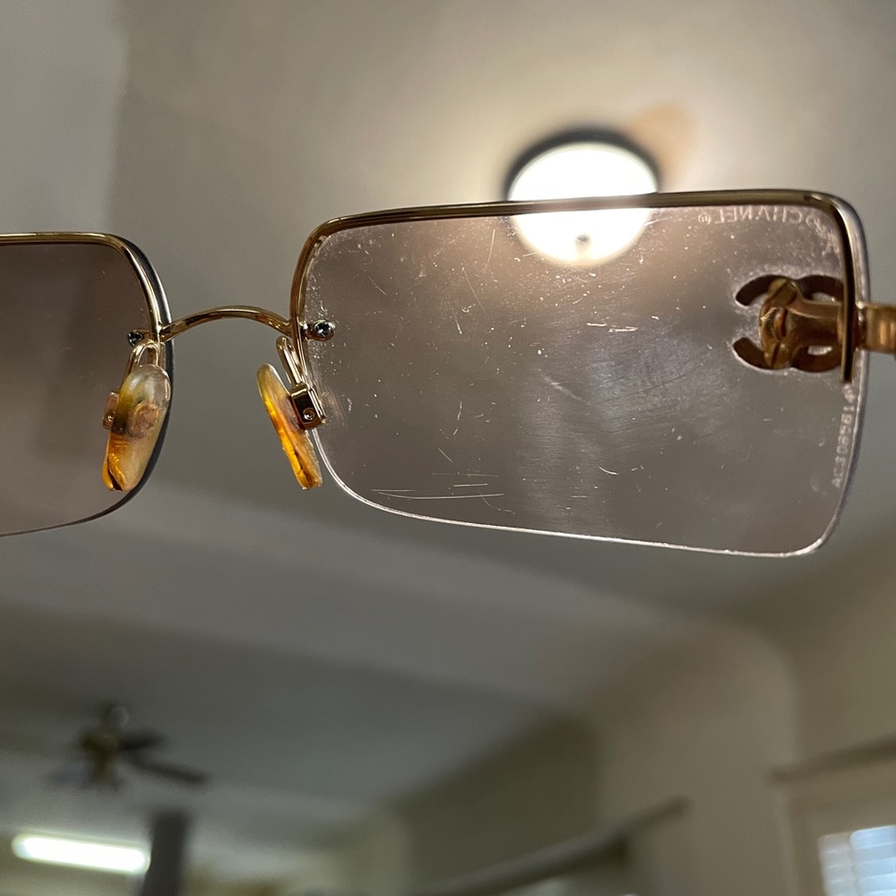 CHANEL 4104-B Gold Sunglasses - Picture 3 of 12